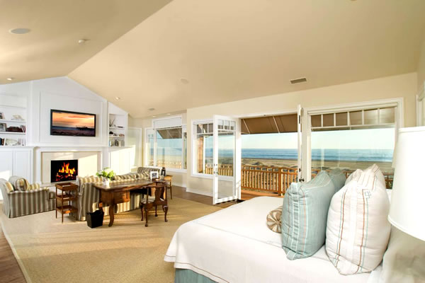 upholstered sofa, chairs, tailored bed skirt, boxed pillows shams with cord trims