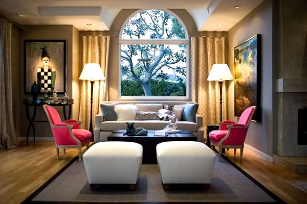 upholstered sofa with tight seat ottomans